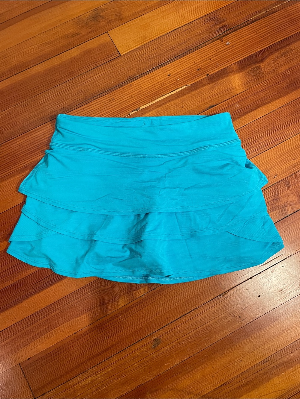 Turquoise Athleta Girl Swing Skort- Tiered Ruffle Active Skirt Girls L/12